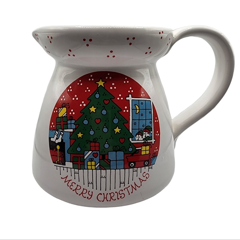 🎄Vintage 1980's Christmas Jug / Pitcher Made In Italy For Lillian Vernon